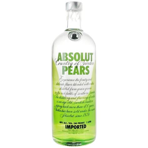 Absolut Pears Absolut Distillation Vodka Bottle