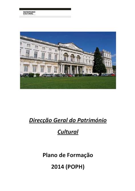 PDF Direcção Geral do Património Cultural Plano de Formação