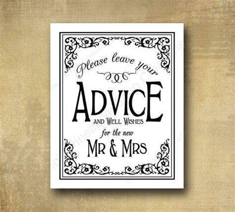 Advice And Well Wishes For Mr And Mrs Wedding Sign Printed Etsy Mr