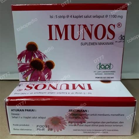 Imunos Imunos Plus Tablet Suplemen Daya Tahan Tubuh 1box 20 Tablet