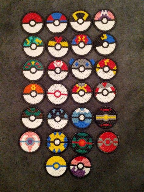 Hama Bead Pokeballs Diy Perler Beads