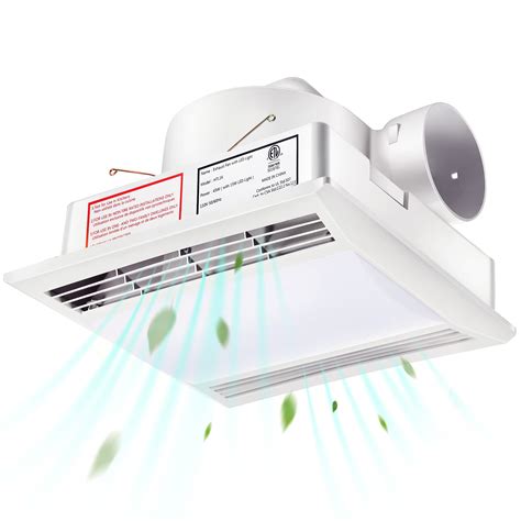 Feekoon Bathroom Exhaust Fan Light Combo, ETL Certified Ultra Quiet Bathroom Fan with LED Light ...