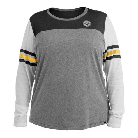 Pittsburgh Steelers Women S Plus New Era Colorblock Long Sleeve T Shirt