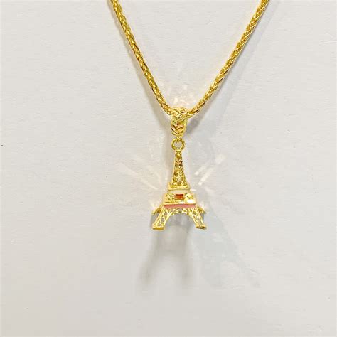 916 Gold Eiffel Tower Pendant Kampung Malayu Goldsmith