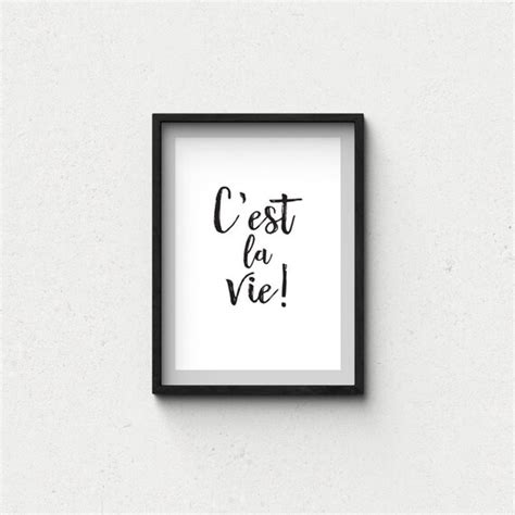 Cest La Vie Quote Poster Print Life Quote Home Decor Etsy