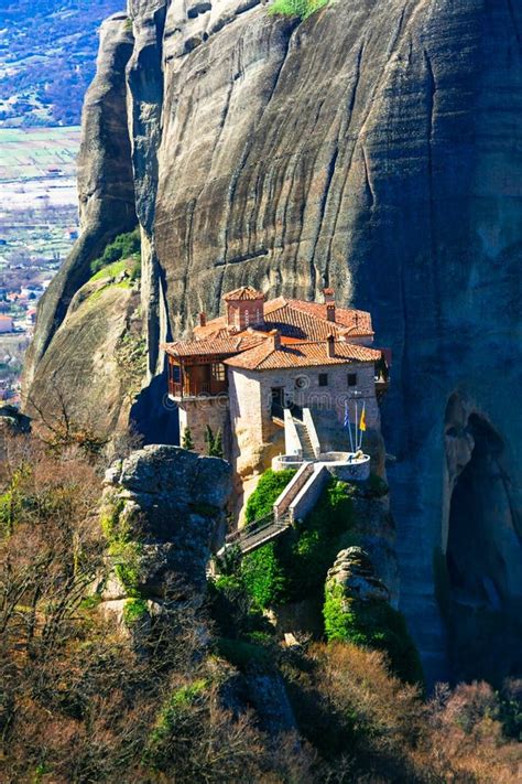 Landmarks Of Greece Hanging Monasteries Of Meteora Roussanou M Stock