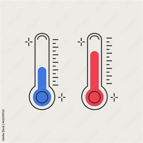 Thermometer Hot And Cold Icon Meteorological Thermometers Celsius And Fahrenheit For Measuring