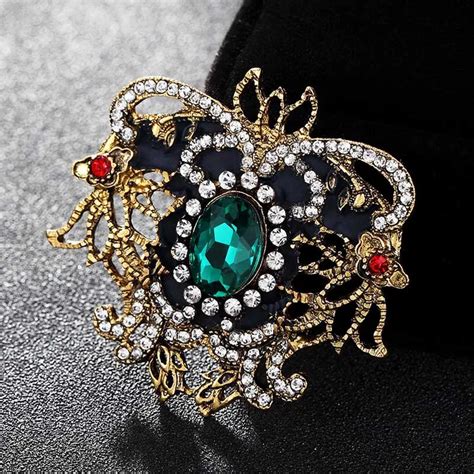 Fashion Trendy Large Wedding Brooches Bouquet Shiny Fine Turkish