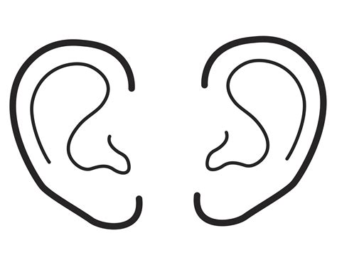 An Illustration Of Two Ears Ear Picture Coloring Pages Ear