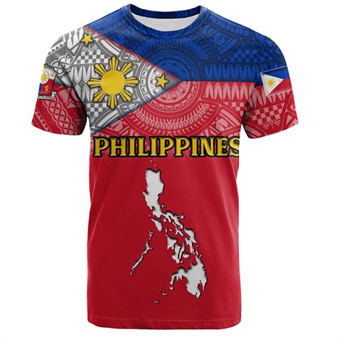 Philippines T Shirt Philippines Map And Flag Color Style