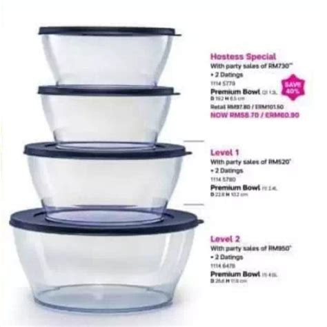 Tupperware Clear Bowl Furniture Home Living Kitchenware Tableware