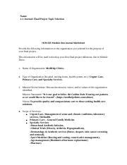 HCM 325 Module One Journal Worksheet Docx Name 1 2 Journal Final