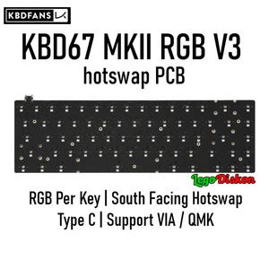 Jual KBD67 MKII RGB V3 HOT SWAP PCB Mechanical Keyboard PCB