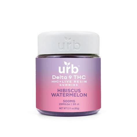 Urb Gourmet Live Resin Delta Gummies Hibiscus Watermelon Mg