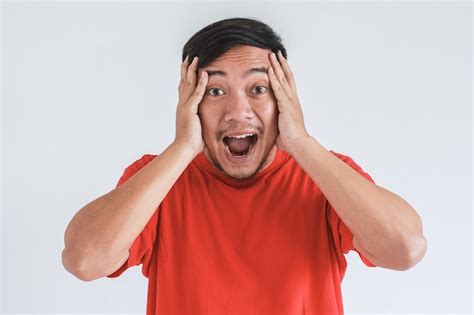 Premium Photo Wow And Shocked Face Expression Of Asian Man Wearing