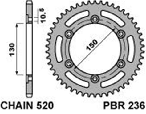 Rear Sprocket Pbr Size Cod Z Teeth In Inox C