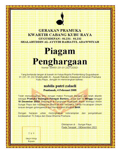 Sertifikat Penegak Angkatan 4 19 Desember 2021 Pdf