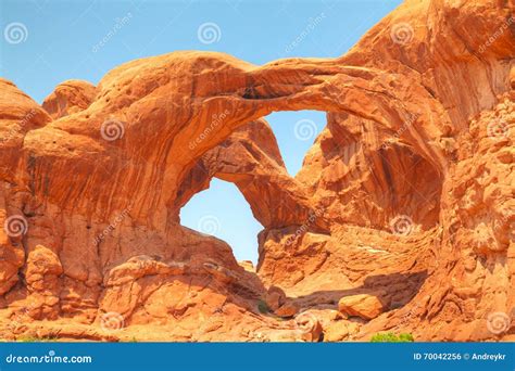 El Arco Doble En El Parque Nacional De Los Arcos Foto De Archivo