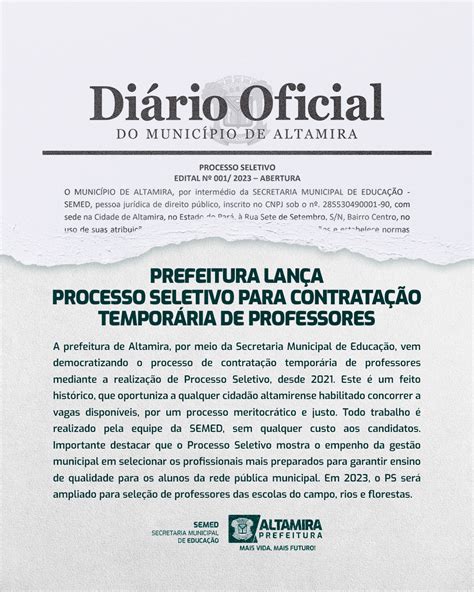 Feed Edital Ps Prefeitura Municipal De Altamira Gest O