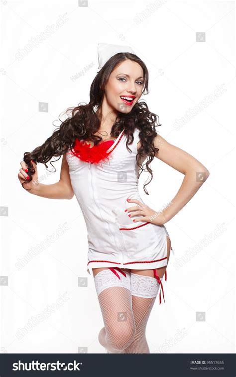 Sexy Beautiful Smiling Female Brunette Doctor Stock Photo 95517655 Shutterstock