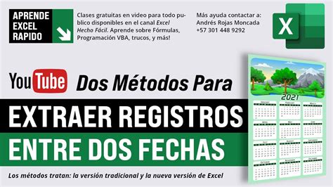 Filtrar o Extraer Registros entre Dos Fechas Dos Métodos YouTube