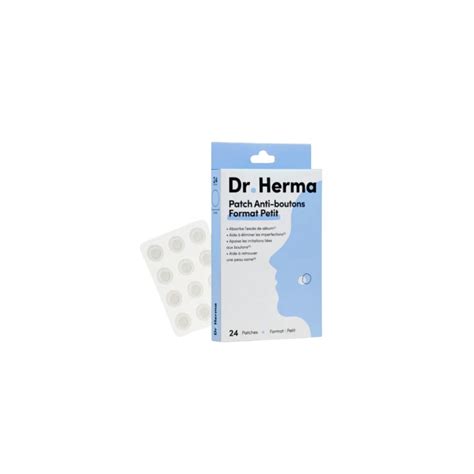 Patch anti bouton de Dr Herma Peau acnéique Petit format 24 patchs