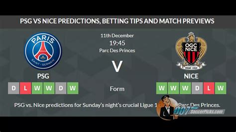 Paris Sg Vs Nice Prediction By Soccerpicks Youtube