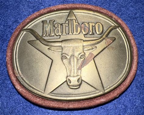 Marlboro Belt Buckle Solid Brass Philip Morris L Gem