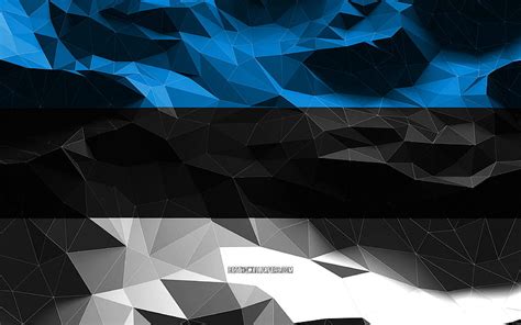 Bandera de estonia low poly art países europeos símbolos nacionales