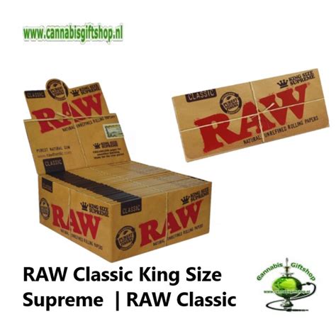 Raw Classic King Size Supreme Rolling Papers Cannabis Tshop