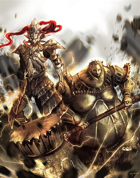 Ornstein and Smough by Tukilit on DeviantArt