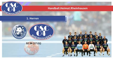 1 Herren Bergischer HC II OSC 32 34 17 21 OSC Handball Heimat