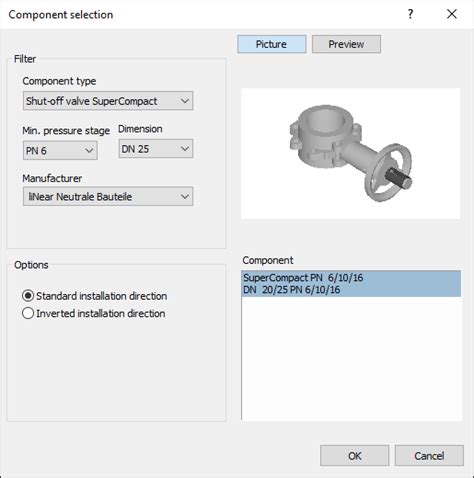 Details On The Component Selection Dialog Knowledge Base Autocad Linear