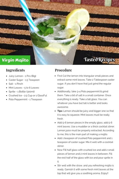 Refreshing Virgin Mojito Recipe Perfect Mojito At Home TastedRecipes