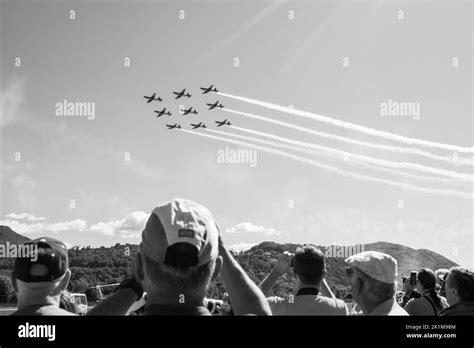 Switzerland, Canton Ticino, Lugano, Agno Airport, airshow Stock Photo ...