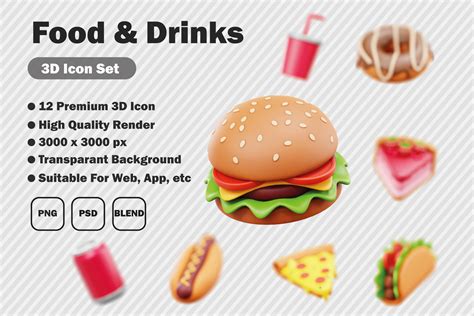 Premium Food And Drink 3d Illustration Pack From Food And Drink 3d Illustrations