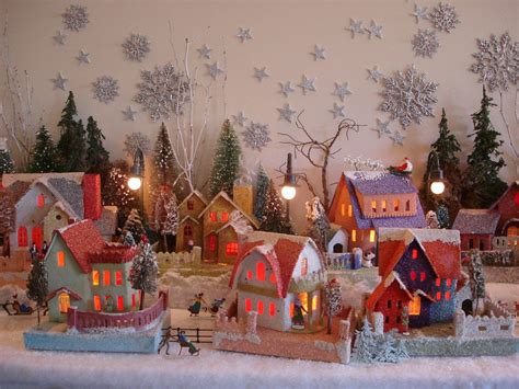 Cardboard Christmas Village Houses