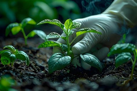 Premium Photo Person In White Gloves Holding A Plant