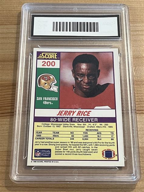 Score Jerry Rice Hof San Francisco Ers Gma Gem Mint Ebay