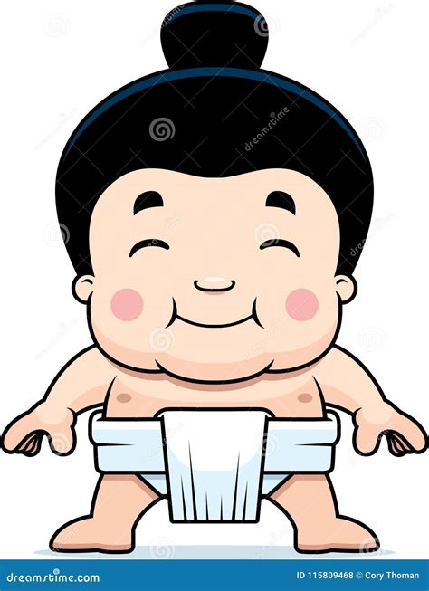 Cartoon Sumo Boy Smiling Stock Vector Illustration Of Little 115809468