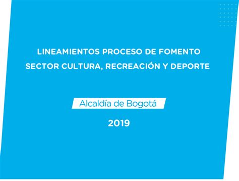 Lineamientos Proceso de Fomento Sector Cultura Recreación y Deporte