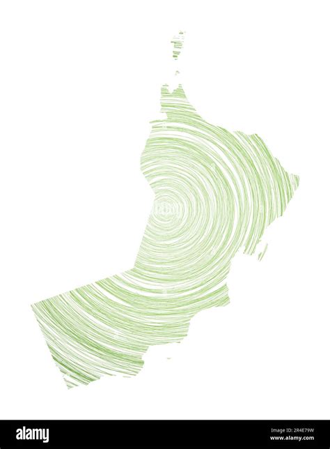 Oman Map Filled With Concentric Circles Sketch Style Circles In Shape