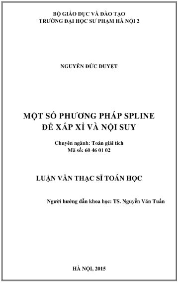 Luận Văn Thạc Sĩ - Một Số Phương Pháp Spline Để Xấp Xỉ Và Nội Suy | Thư ...