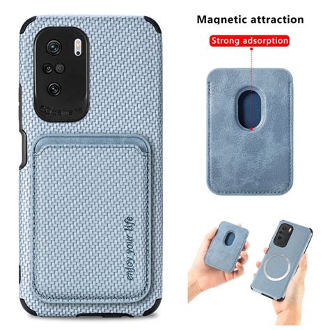 Magsafe Carbon Fiber Leather Cover For Xiaomi Redmi Note 11 11s 10 Pro