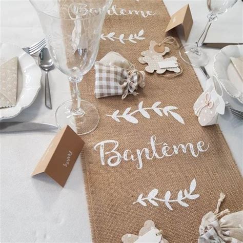 Chemin De Table En Jute Bapt Me Decoration Mariage Badaboum