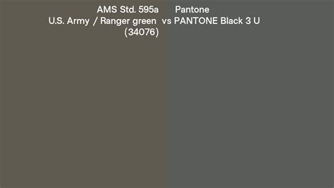 Ams Std 595a Us Army Ranger Green 34076 Vs Pantone Black 3 U