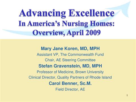 PPT Advancing Excellence In Americas Nursing Homes Overview April