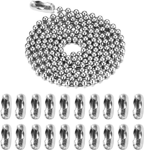 Chaîne de Boule Acier Inoxydable 2 4 mm de Diamètre Boule Collier 8