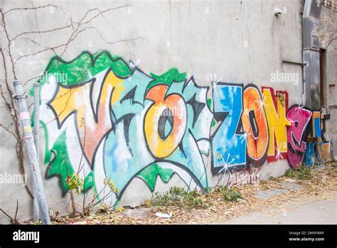 Zone Graffiti In Downtown Montreal Quebec Canada Stock Photo Alamy