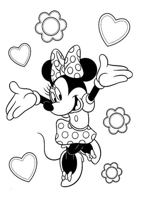 Fise De Colorat Cu Minnie Mouse Cu Inim I Floare Desc Rca I